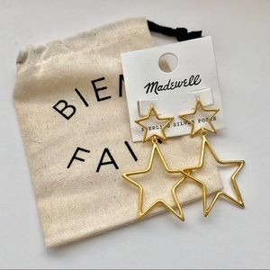 Madewell star cutout statement earrings, gold